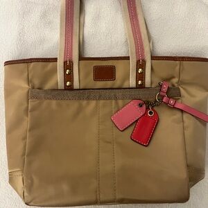 Coach Tote Bag with Pink Accents